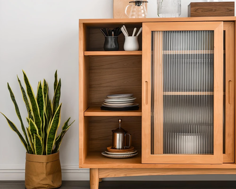 rustic wood sideboard